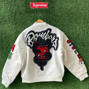 WTAPS SUPREME VARSITY WOOL and LEATHER JACKET /BNWT SIZE Large